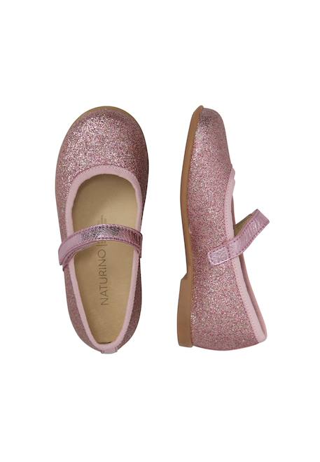 Ballerines en cuir avec paillettes elana Rose- 4 - vertbaudet enfant 