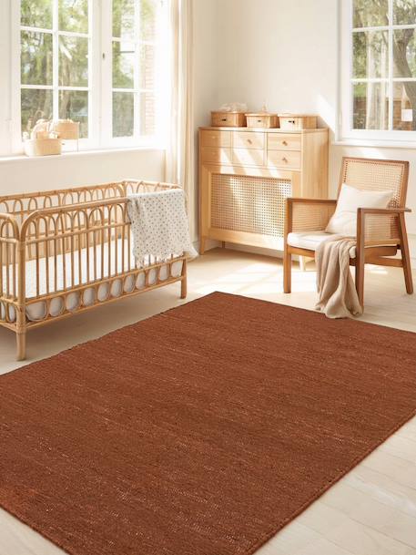 Tapis en coton recyclé tissé à la main amalia Brun naturel+Rose poudrée+Vert naturel 2 - vertbaudet enfant 