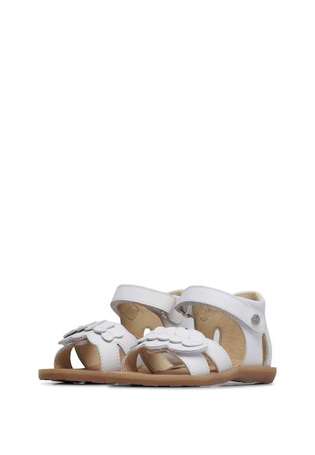 Sandales en cuir avec coeur appliqués firun Blanc- 5 - vertbaudet enfant 