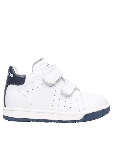 Baskets en nappa à scratch adam vl Blanc-+Gris tourterelle-+Marine- 1 - vertbaudet enfant 