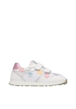 Chaussures-Sneakers en cuir et tissu avec fleurs Lucy vl.