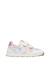 Sneakers en cuir et tissu avec fleurs Lucy vl. Blanc- 1 - vertbaudet enfant 