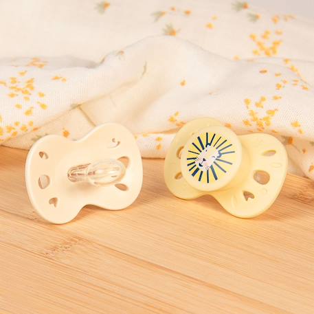 Sucette anatomique animaux - 6-18 mois - lot de 2 Bleu + beige+Jaune + beige+Vert + beige 8 - vertbaudet enfant 