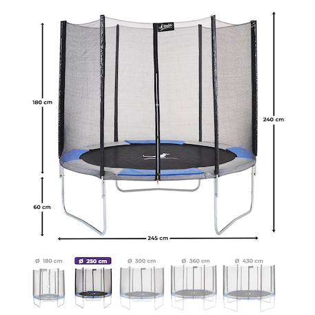 Trampoline rond ø250cm avec filet de sécurité - ralli 250 Bleu 3 - vertbaudet enfant 