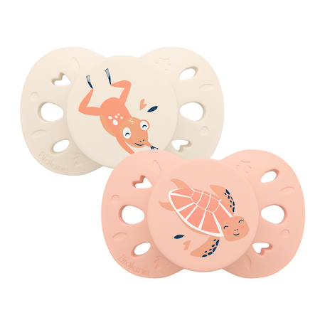 Sucettes anatomiques - 0 à 6 mois Lilas/beige+Lilas/beige imprimé+Rose/beige imprimé 9 - vertbaudet enfant 