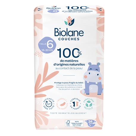 Couches écologiques taille 6 de 16+kg - 34 couches Blanc 2 - vertbaudet enfant 