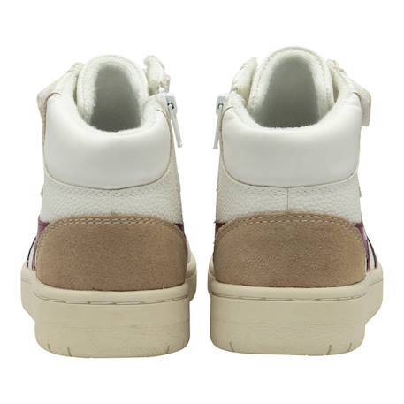 Baskets montantes  à scratch Blanc+Blanc cassé+Blanc Rouge+Blanc vert marine 4 - vertbaudet enfant 