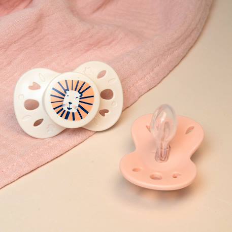 Sucettes anatomiques animaux - 6 à 18 mois Lilas/beige+Rose/beige+Rose/beige imprimé 10 - vertbaudet enfant 