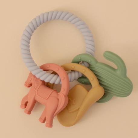 Jouet de dentition ring nature Bleu, rouge, vert 2 - vertbaudet enfant 