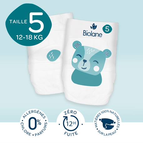Couches culottes écologiques taille 5 de 12 à 18kg - 40 couches Blanc 3 - vertbaudet enfant 