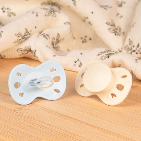 Sucette anatomique essentielle - 0-6 mois - lot de 2 Bleu + beige+Jaune + beige 2 - vertbaudet enfant 