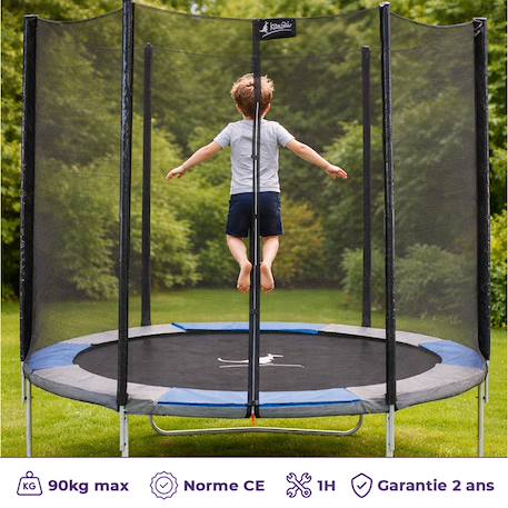 Trampoline rond 300cm avec filet de sécurité Bleu 2 - vertbaudet enfant 