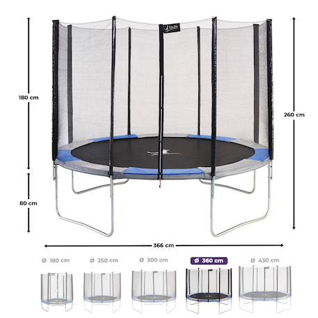 Trampoline rond ø300cm avec filet, échelle, bâche et kit d'ancrage - ralli 300 Bleu 3 - vertbaudet enfant 