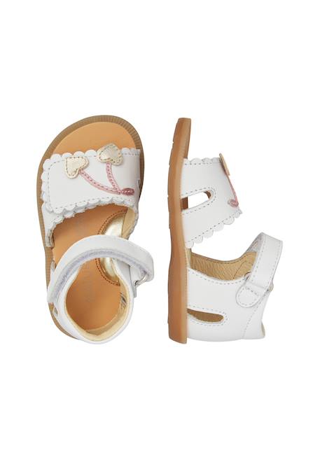 Sandales en cuir lillu Blanc- 4 - vertbaudet enfant 