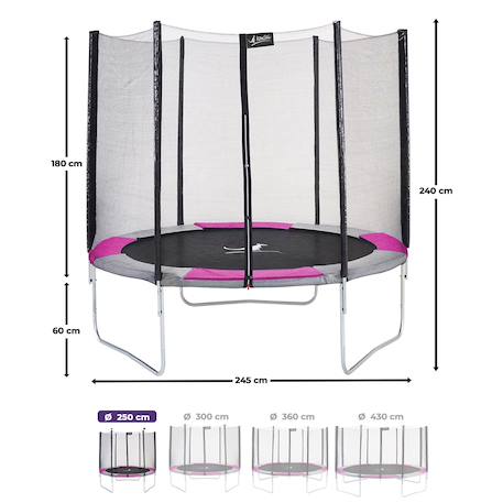 Trampoline rond ø 250cm avec filet, échelle, bâche et kit ancrage- ralli 250 Rose 3 - vertbaudet enfant 