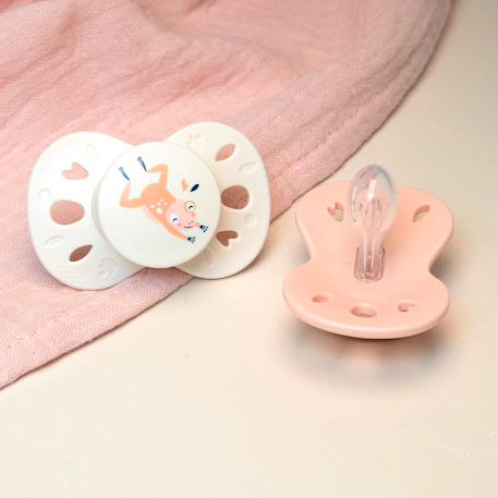 Sucettes anatomiques - 0 à 6 mois Lilas/beige+Lilas/beige imprimé+Rose/beige imprimé 10 - vertbaudet enfant 