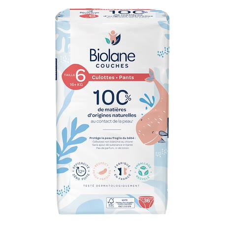 Couches culottes écologiques taille 6 16+kg - 36 couches Blanc 2 - vertbaudet enfant 