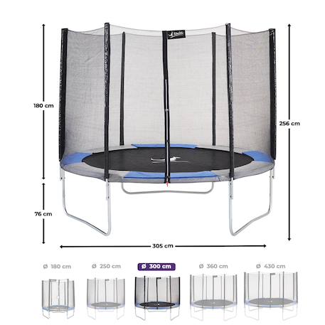 Trampoline rond 300cm avec filet de sécurité Bleu 3 - vertbaudet enfant 