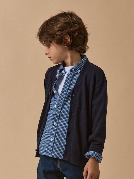 Cardigan – collection fêtes et mariages Bleu fonce uni 6 - vertbaudet enfant 