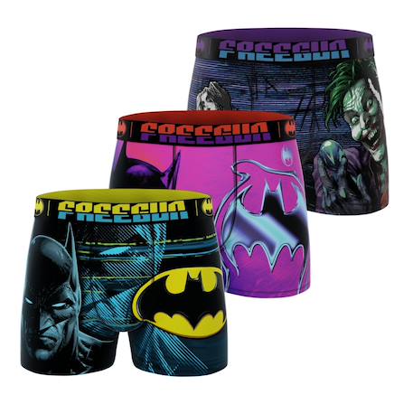 Lot de 3  boxers  dc comics Violet/jaune/bleu/noir 1 - vertbaudet enfant 