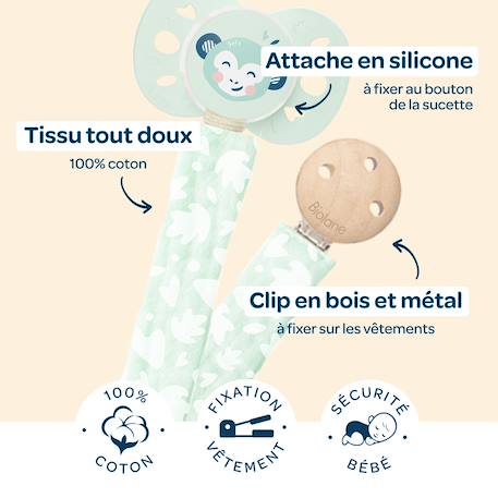Attache-sucette anatomique Vert 2 - vertbaudet enfant 