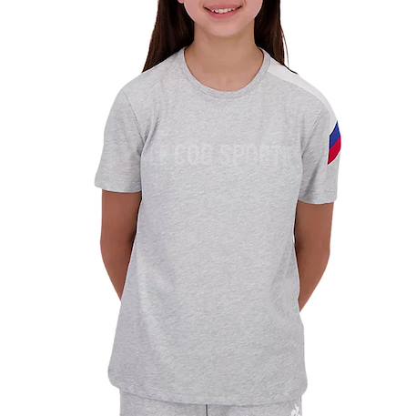T-shirt fille n°1 chiné Gris 1 - vertbaudet enfant 