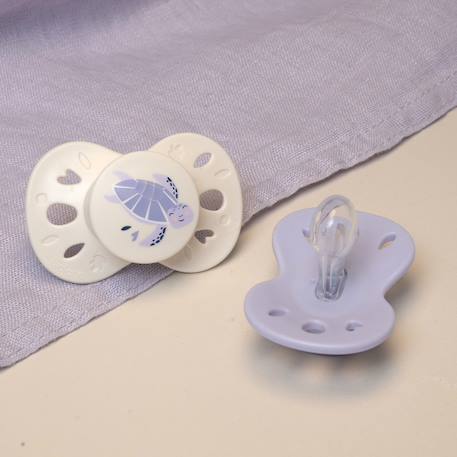 Sucettes anatomiques - 0 à 6 mois Lilas/beige+Lilas/beige imprimé+Rose/beige imprimé 6 - vertbaudet enfant 