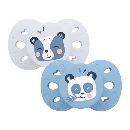 Sucette anatomique animaux - 18+ mois - lot de 2 Bleu+Rose + beige+Vert 1 - vertbaudet enfant 