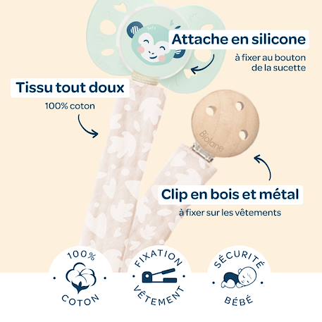 Attache-sucette anatomique Beige 2 - vertbaudet enfant 