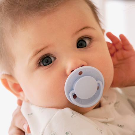 Sucette ronde - 0-6 mois - lot de 2 Bleu + beige+Jaune + beige+Vert + beige 10 - vertbaudet enfant 