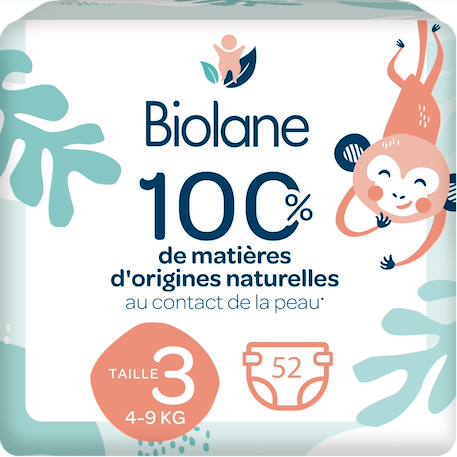 Couches écologiques taille 3 de 4 à 9kg - 52 couches Blanc 1 - vertbaudet enfant 