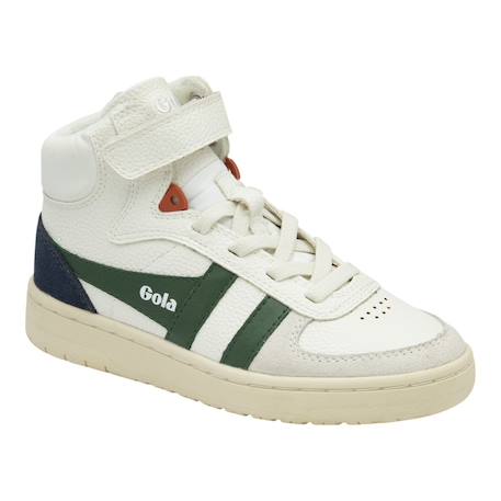 Baskets montantes  à scratch Blanc+Blanc cassé+Blanc Rouge+Blanc vert marine 8 - vertbaudet enfant 