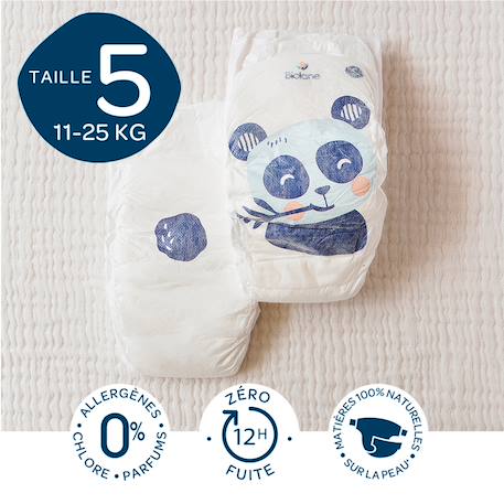 Couches écologiques taille 5 de 11 à 25kg - 40 couches Blanc 3 - vertbaudet enfant 