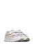 Sneakers en cuir et tissu avec fleurs Lucy vl. Blanc- 2 - vertbaudet enfant 
