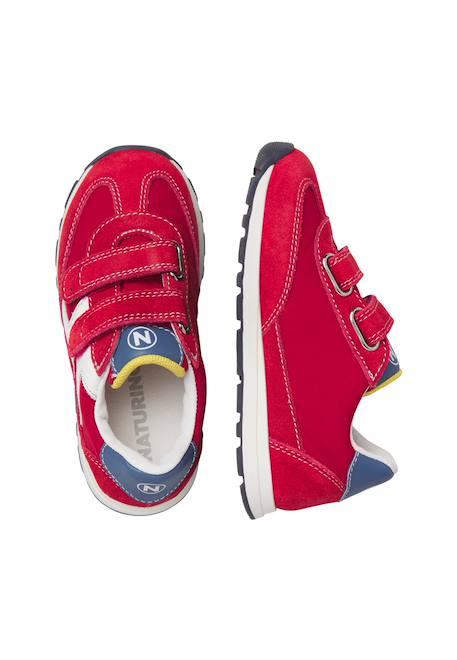 Sneakers en cuir et tissu miblo vl. Bleu-blanc+Rose-blanc+Rouge- 14 - vertbaudet enfant 