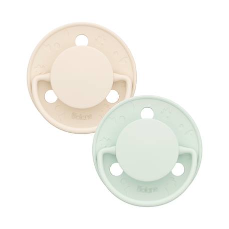 Sucette ronde - 0-6 mois - lot de 2 Bleu + beige+Jaune + beige+Vert + beige 13 - vertbaudet enfant 