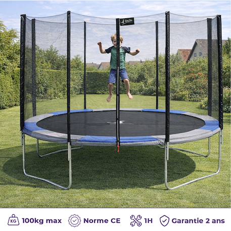 Trampoline rond ø360cm avec filet de sécurité - ralli 360 Bleu 2 - vertbaudet enfant 