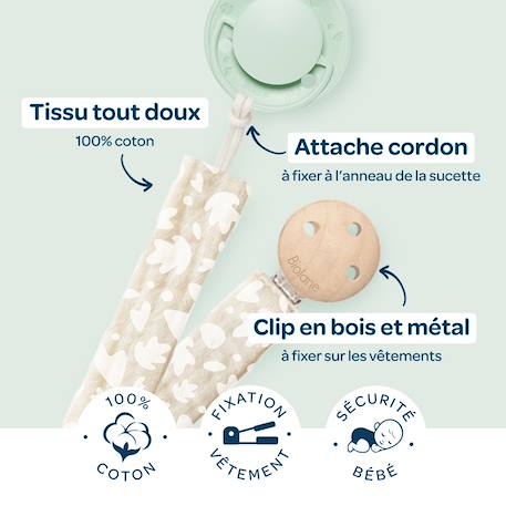 Attache-sucette ronde Beige 2 - vertbaudet enfant 