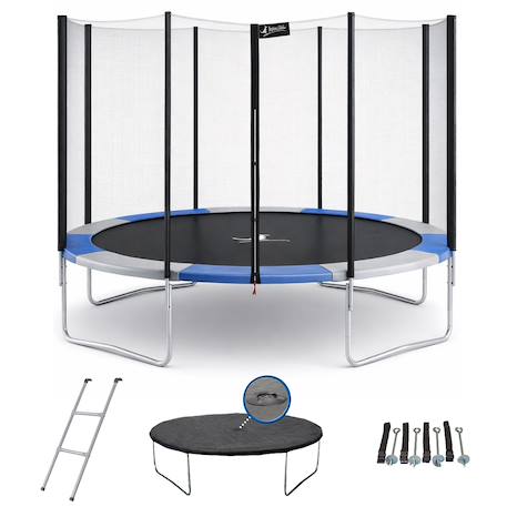 Trampoline rond ø300cm avec filet, échelle, bâche et kit d'ancrage - ralli 300 Bleu 1 - vertbaudet enfant 