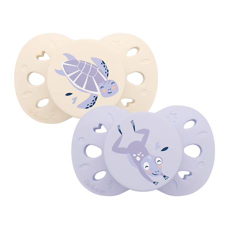 Sucettes anatomiques - 0 à 6 mois Lilas/beige+Lilas/beige imprimé+Rose/beige imprimé 5 - vertbaudet enfant 
