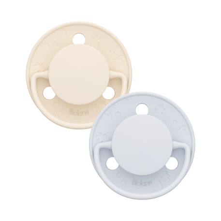 Sucette ronde - 0-6 mois - lot de 2 Bleu + beige+Jaune + beige+Vert + beige 1 - vertbaudet enfant 