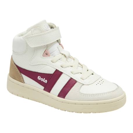 Baskets montantes  à scratch Blanc+Blanc cassé+Blanc Rouge+Blanc vert marine 13 - vertbaudet enfant 