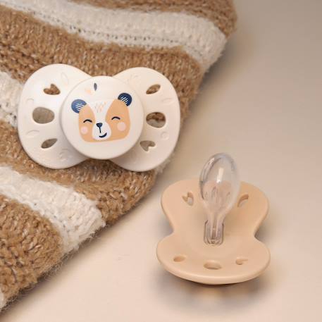 Sucettes anatomiques - 18 mois et plus Beige/marron+Beige/marron imprimé+Jaune+Jaune imprimé+Lilas+Lilas imprimé 6 - vertbaudet enfant 