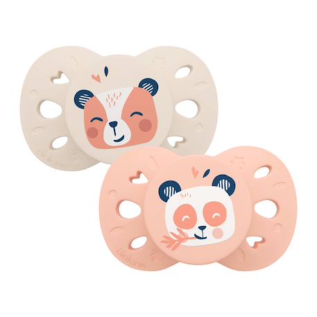 Sucette anatomique animaux - 18+ mois - lot de 2 Bleu+Rose + beige+Vert 7 - vertbaudet enfant 