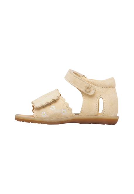 Sandales en suède avec imprimé marguerites maya embr Beige-+Marron clair- 3 - vertbaudet enfant 