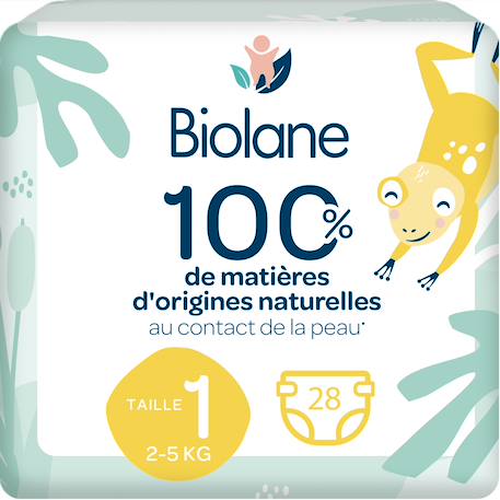 Couches écologiques taille 1 de 2 à 5kg - 28 couches Blanc 1 - vertbaudet enfant 