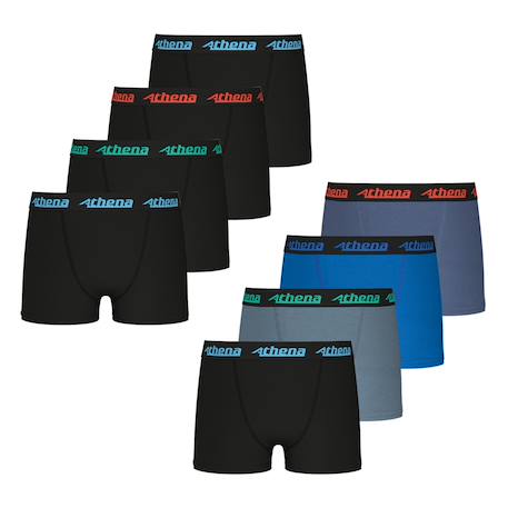 Lot de 8 boxers garçon my petit prix Noir-marine-gris-bleu+Noir-noir-noir-noir-noir-bleu-bleu-rouge 1 - vertbaudet enfant 