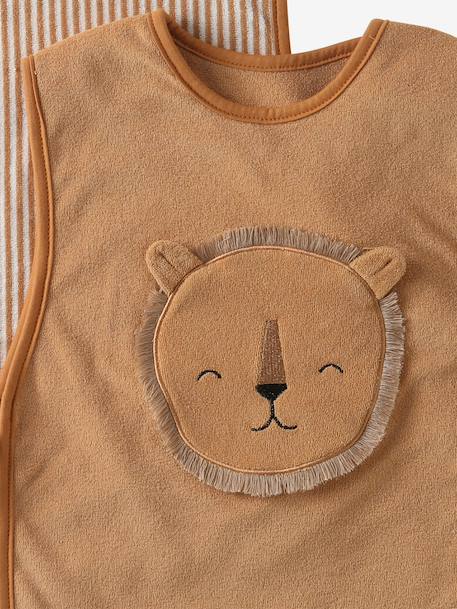 Lot 2 bavoirs tablier bébé ficelle+noisette+sauge 9 - vertbaudet enfant 