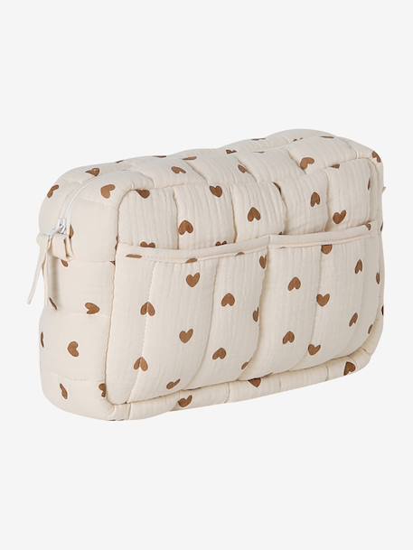 Sac à langer COLINA gaze de coton blanc imprimé+cappuccino+Teddy 5 - vertbaudet enfant 