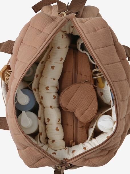 Sac à langer COLINA gaze de coton cappuccino+Teddy 8 - vertbaudet enfant 